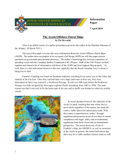 Information Paper The Arctic/Offshore Patrol Ships