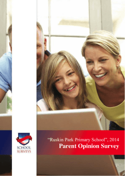 2014 Parent Opinion Survey - Ruskin Park Primary School