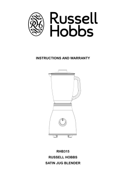 INSTRUCTIONS AND WARRANTY RHB315 RUSSELL HOBBS