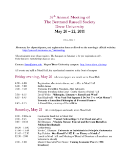 programme of papers and events