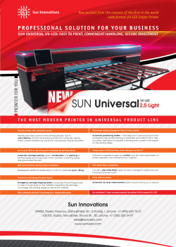 description of the UV printer SUN Universal 2.5 Light.