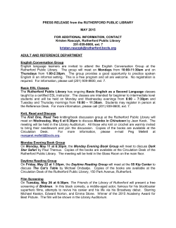 Press Release from Rutherford Public Library â May 2015