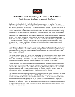 Ruth`s Chris Charleston Grand Opening Press Release