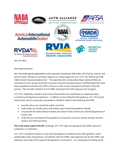 Entire Auto Industry Supports H.R. 1737