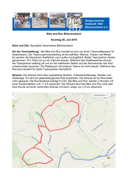 Bike and Run Bliesransbach Sonntag 26. Juli 2015 Start und Ziel