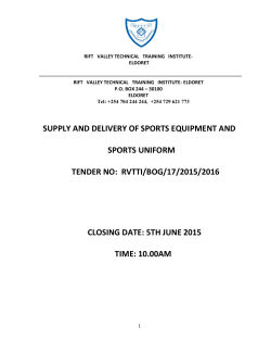 supply and delivery of sports equipment and sports uniform tender