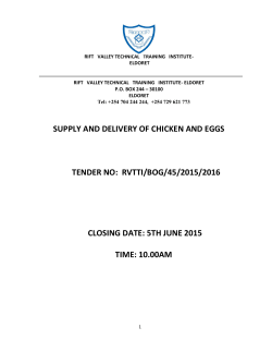 SUPPLY AND DELIVERY OF CHICKEN AND EGGS