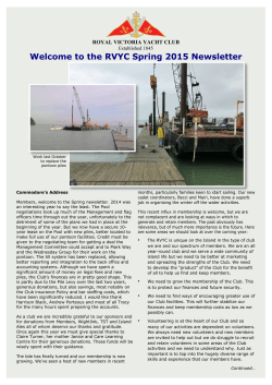 Newsletter Spring 2015 NEW - Royal Victoria Yacht Club