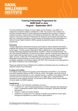 Training Fellowship Programme for NHRI Staff in Asia August