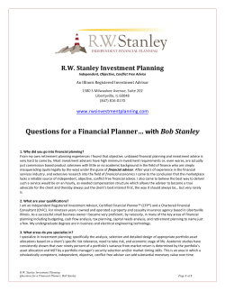 Questions for a Financial Plannerâ¦ with Bob Stanley