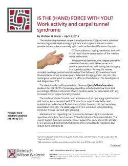 IS THE (HAND) FORCE WITH YOU? Work activity and carpal tunnel