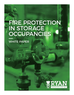 FIRE PROTECTION IN STORAGE OCCUPANCIES