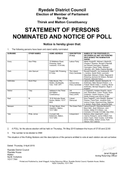 Notice of Poll - Ryedale District Council