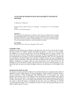 ANALYSIS OF SOLID WASTE MANAGEMENT SYSTEM IN GDAÅSK