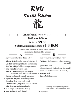 menu - Ryu Sushi Bistro