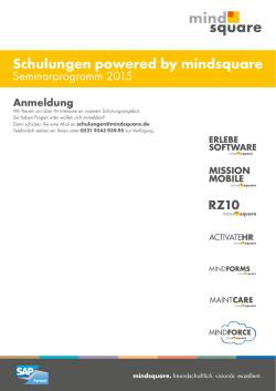 Seminarprogramm 2015 mindsquare GmbH