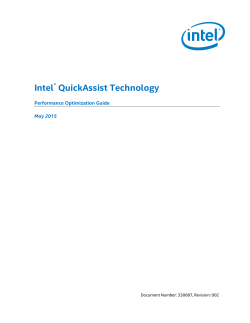 IntelÂ® QuickAssist Technology Performance Optimization