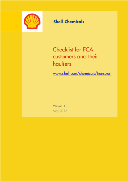 Checklist for FCA customers and their hauliers