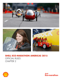 the Shell Eco-marathon Americas 2015 Rules, Chapter 2