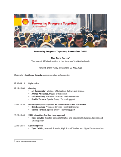 `Powering Progress Together 2015 Rotterdam` programme.