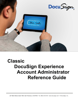 Classic DocuSign Experience Account Administrator Reference Guide