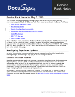 DocuSign May Service Pack Notes (Production)