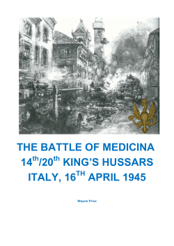 the battle of medicina 14 /20 king`s hussars italy