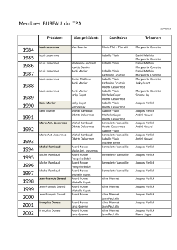 Membres BUREAU du TPA 1994 1995 1996 1997 1998 1999 2000