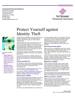 Protect Yourself against Identity Theft