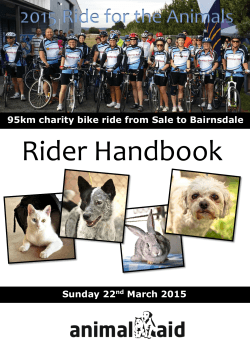 Rider Handbook - Ride for the Animals