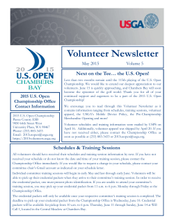 May 2015 - US Open Volunteers