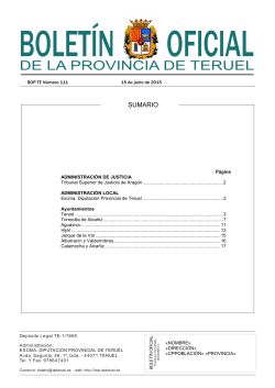 Bop del - DiputaciÃ³n Provincial de Teruel