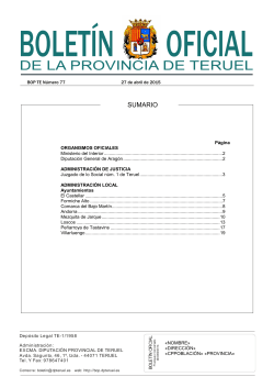 Bop del - DiputaciÃ³n Provincial de Teruel