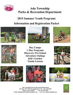 Ada Township Parks & Recreation Department 2015 Summer Youth