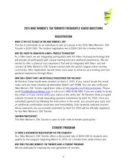 2015 nike women`s 15k toronto frequently asked questions