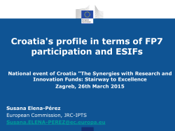 Croatia`s profile in terms of FP participation and ESIFs