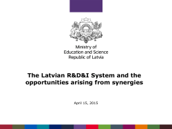 The Latvian R&I Ecosystem and the Contribution of
