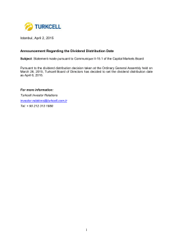 Announcement Regarding the Dividend Distribution Date