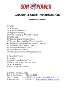GROUP LEADER INFORMATION