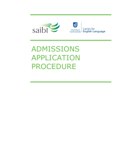 Admissions Application Procedure