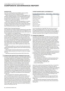 Corporate Governance Report 2014