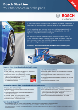 Bosch Blue Line Your first choice in brake pads