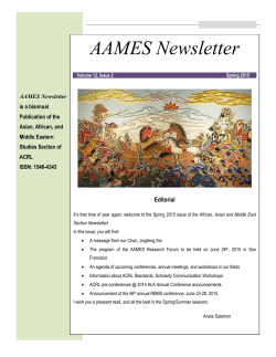 AAMES Newsletter - Asian, African, and Middle Eastern Section, ACRL
