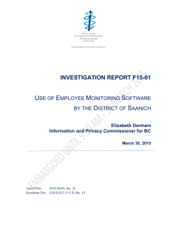 INVESTIGATION REPORT F15-01