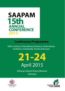15TH ANNUAL CONFERENCE PROGRAMME