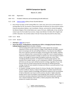 AASFAA Symposium Agenda March 27, 2015