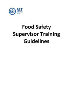Food Safety Supervisor Training Guidelines