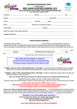 MISS GOSFORD SHOWGIRL - About the Central Coast