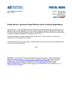 Postal Service, American Postal Workers Union Continue Negotiations