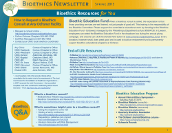 Bioethics Resources for You